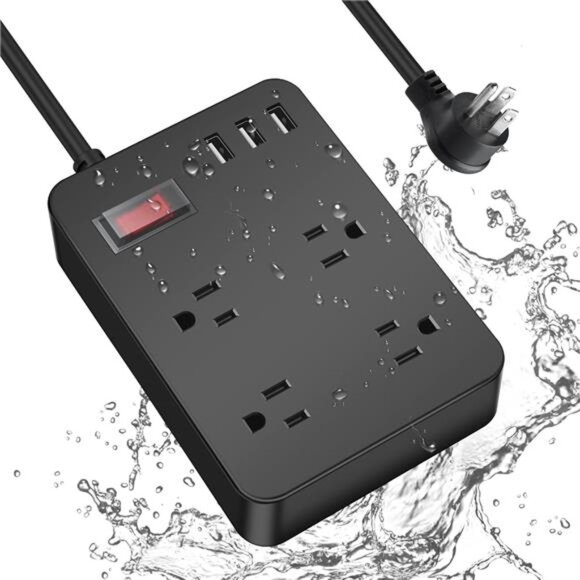 Outdoor Power Strip Weatherproof,Waterproof Surge Protector with 4 Outlets - Picture 1 of 7